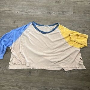 We the Free Free People Tri Color Tee Colorblock Women's Top XS